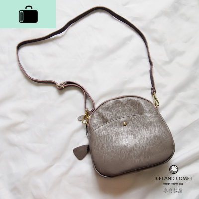 圆包设计扁形简真头层软牛皮荔枝纹包包斜挎单肩包春夏2020新款女NEW LAKE女斜挎包