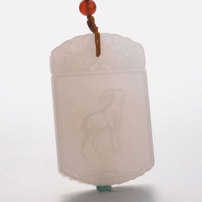 梦克拉  和田玉吊坠 白玉 和田玉十二生肖吊坠 属相 和田玉生肖羊吊坠 玉佩