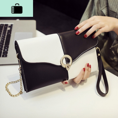 女包新款手包单肩斜挎撞色小包包韩版百搭手抓包手拿包女款包包潮NEW LAKE女手包