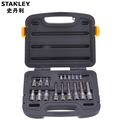 史丹利(STANLEY)91-941-22 18件套6.3MM12.5MM系列花形旋具套筒组套 汽修工具箱