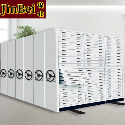 戴劲底图密集架手摇移动工程图纸柜带轮子抽屉柜设计图存放柜0号每组单价