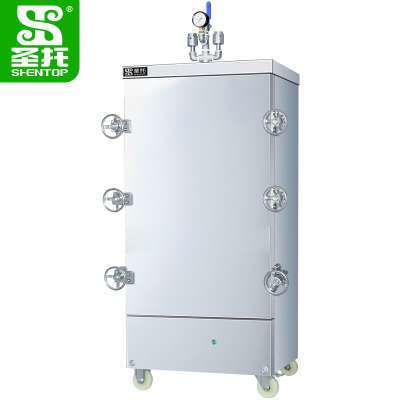 圣托(Shentop)商用高原蒸饭柜 12盘单门电蒸柜蒸饭车高压智能全自动电蒸箱节能海鲜蒸柜 DDE05