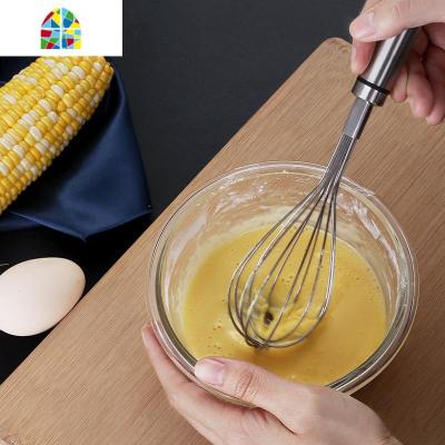 304不锈钢家用打蛋器手动打鸡蛋搅拌器奶油打蛋器厨房烘焙工具 FENGHOU 304打蛋器(扁管柄)小号-送304分离器
