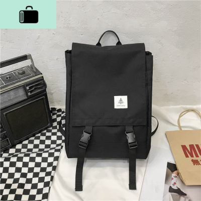 双肩包男潮牌休闲简约轻便男士旅行背包韩版百搭牛津布学生书包女NEW LAKE 黑色收藏送小礼物