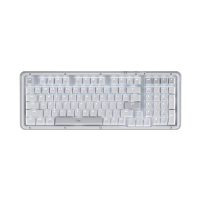 罗技(Logitech)K98M琥珀系列机械键盘无线蓝牙双模AI客制化热插拔gasket结构游戏办公98键盘 白色