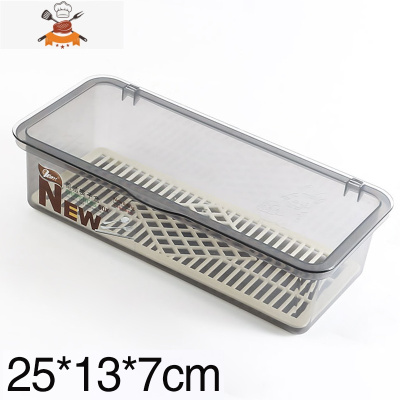 筷子收纳盒家用厨房置物架带盖防尘沥水筷子笼刀叉勺子餐具篓筷筒 敬平 筷子盒[灰色](适用于24cm的筷子)餐具架