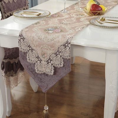 家柏饰(CORATED)现代简约轻美式欧式新中式餐桌布艺电视柜北欧床旗茶几桌旗布 清雅-香槟紫 33*312cm