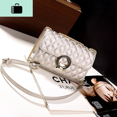 ins单肩包百搭少女包包斜挎韩版女学生菱格链条港风复古小方包NEW LAKE女士单肩包