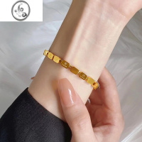 JiMi银银手链女2023年新款夏季LOVE方块蛇骨链轻奢小众高级感闺蜜手饰