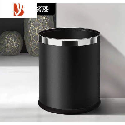 三维工匠酒店客房垃圾桶宾馆KTV卫生间防水纸篓办公室双层阻燃圆形无盖桶