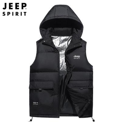 JEEPspirit马甲男冬季新款无袖外穿石墨烯棉服保暖连帽外套2990