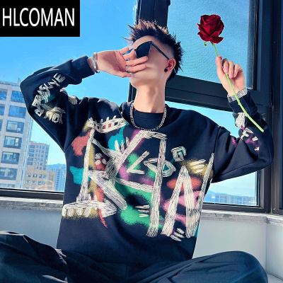 HLCOMAN潮牌卫衣男秋季外套打底衫长袖衣服2024新款内搭T恤帅t