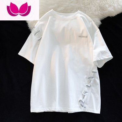 七斓刺绣男士短袖t恤高街欧美街头潮牌美式320g潮流宽松夏季衣服