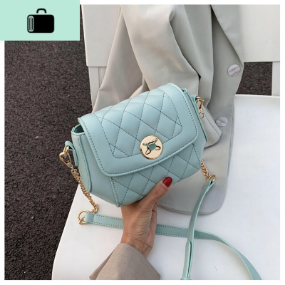 高级感菱格洋气简约网红小方包潮2020新款包包单肩斜挎包百搭女包NEW LAKE女斜挎包