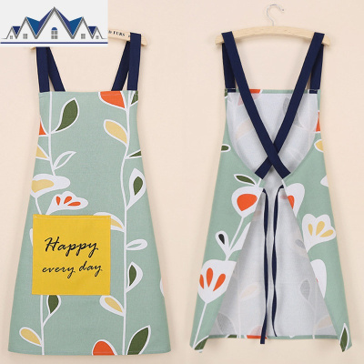 围裙厨房防水防油无袖做饭罩衣成人棉工作服韩版时尚家用男女款 三维工匠