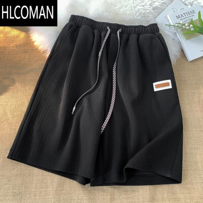 HLCOMAN大码300斤美式薄荷绿短裤男女夏季薄款运动过膝宽松六分冰丝睡裤2