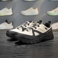 李宁户外休闲鞋 男鞋秋季新款防滑耐磨反光低帮经典缓震运动鞋AGCV415-3 黑灰拼色 42