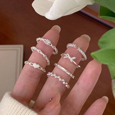 纯银戒指合集ins小众设计冷淡风食指戒简约轻奢高级感指环女送女朋友老婆情人节七夕生日礼物