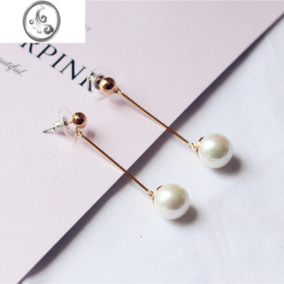 JiMi气质优雅贝珠无耳洞软垫耳夹925银针耳钉耳环耳饰韩国女珍珠耳坠