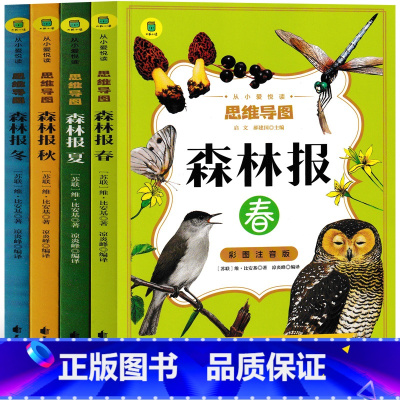 森林报 [正版]注音版森林报春夏秋冬全四册苏联比安基一年级二年级三年级下册快乐读书吧 四年级必读课外书 全套绘本小