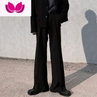七斓高级设计垂感微喇叭休闲西裤男直筒宽松坠感阔腿拖地长裤子