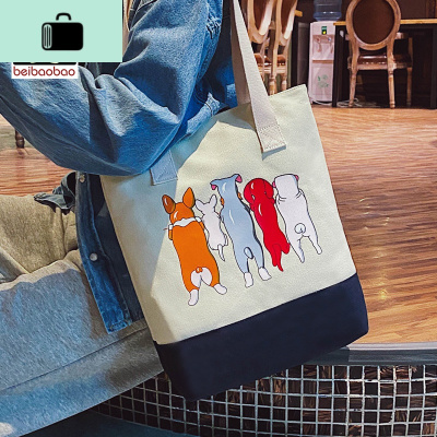 包包2020新款潮帆布包女单肩女包学生百搭托特包大容量布袋NEW LAKE女士单肩包