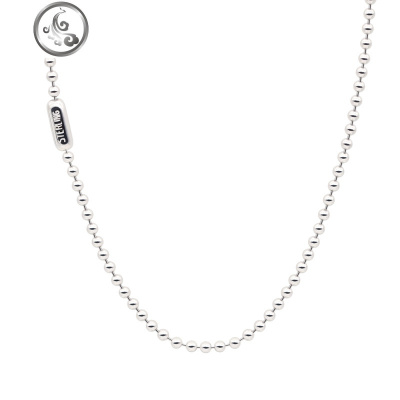 圆珠链项链长款毛衣链925纯银珠子链男女玫瑰金配饰短 无吊坠 JiMi