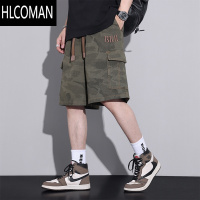 HLCOMAN军绿色迷彩工装短裤男士夏季薄款宽松大码马裤5五分运动裤子
