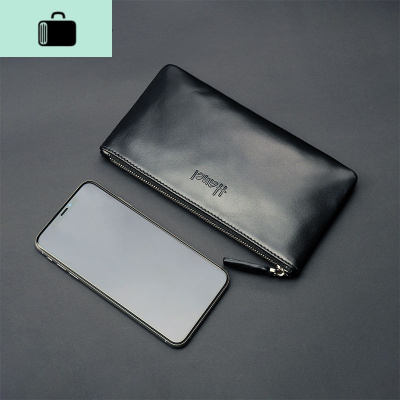 拉链长款钱软皮男士女牛皮迷你小号手包手机一体包简约超薄NEW LAKE