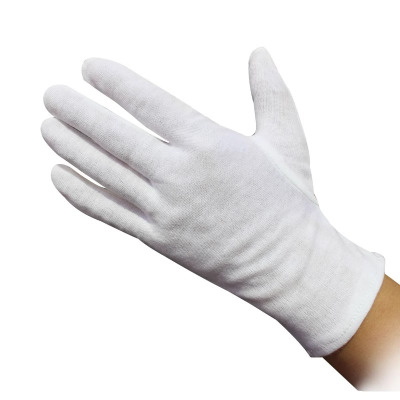 企采严选 纯白纯棉礼仪手套 文玩劳保盘珠阅兵保安表演司机驾驶 12双装