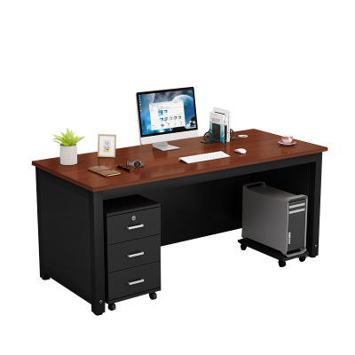 晋舰 电脑桌台式办公桌办公室职员桌写字台老板桌工位 1.4*0.6米含柜