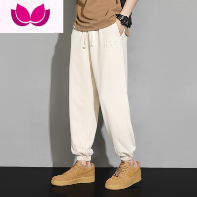 七斓钢印卫裤男款高街美式潮牌束脚裤夏季休闲运动百搭长裤