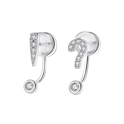 S925符号纯银耳环女2025新潮耳钉问号耳饰耳坠网红气质小众送女朋友老婆情人节七夕生日礼物