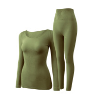 秋冬季德绒保暖内衣女无痕保暖套装薄款修身美体发热秋衣秋裤_268