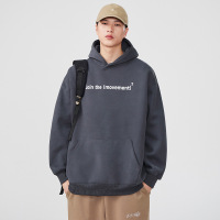 |连帽卫衣男早秋季新款字母印花宽松百搭日系复古百搭休闲