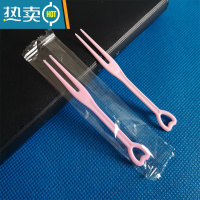 敬平小叉子透明彩色塑料单独包装水果叉蛋糕点心KTV果签 粉色心形叉200只 8.5cm独立包装