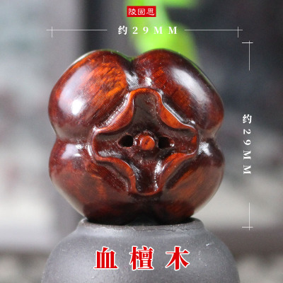 厂家直销檀木雕刻柿子事事如意紫檀木创意DIY手机链钥匙挂件配饰