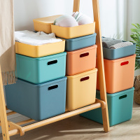 [补贴10%]杂物收纳盒塑料整理盒零食宿舍桌面化妆品储物子带盖置物篮浴室