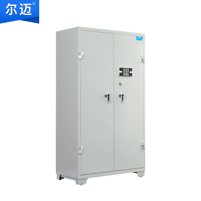 尔迈 钢制枪柜加厚管制器械保管柜密码锁枪弹存放柜双锁机械锁带滚轮 灰白款 20支长短枪 1.8米
