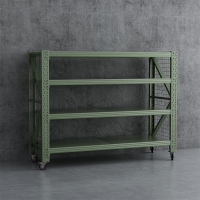 臻远ZYJJ-HJ-087可移动货架库房置物架带轮重型货架四层后背无网2000*800*1600mm/500kg