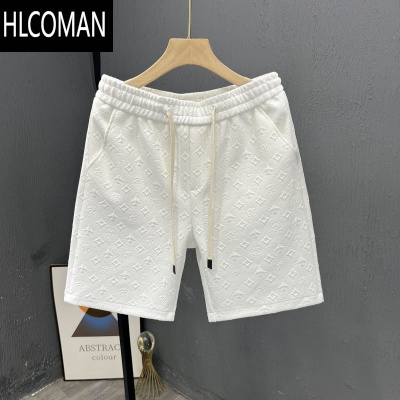 HLCOMAN简约百搭白色短裤男款夏季外穿薄款沙滩裤男士宽松居家休闲五分裤