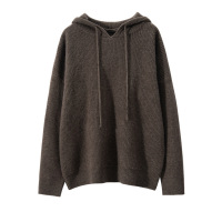 山羊绒连帽衫女年新款宽松长袖元宝针针织衫休闲韩系穿搭上衣
