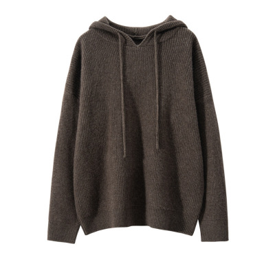 山羊绒连帽衫女年新款宽松长袖元宝针针织衫休闲韩系穿搭上衣