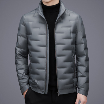 保暖轻羽绒服男90白鸭绒短款羽绒服秋冬男士防风立领时尚羽绒外套