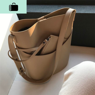 2020夏季新款韩国简约休闲单肩大包韩版水桶包ins百搭斜挎子母包NEW LAKE女斜挎包