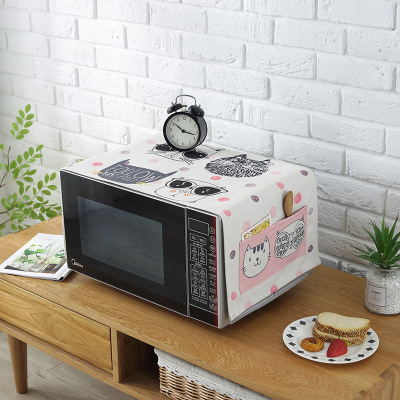 床头柜盖巾棉麻布艺盖布防水防油罩通用烤箱罩防尘罩微波炉罩 KM-01 防水.洗衣机.冰箱[130*50cm]