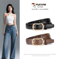 啄木鸟女士高端真皮腰带2025新款皮带休闲针扣牛仔裤裤带装饰女款