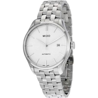 Mido瑞士男表 布鲁纳系列商务简约日显钢带长动能自动机械表 七夕礼物