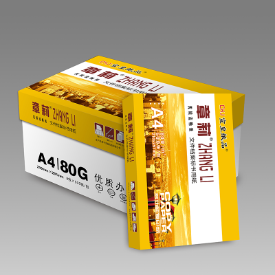 宣皇 章莉a4打印纸复印纸白纸A4纸80g草稿纸办公用品 500张/包 章莉A4 80G 8包/箱