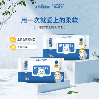 海氏海诺 卫生湿巾湿厕纸30抽*10包 擦屁股湿巾厕所男女湿纸巾清爽柔软加厚卫生湿纸巾